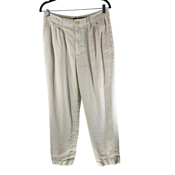 Ralph Lauren Pants - Lauren Ralph Lauren Black Label Womens Pants Linen Blend Pleated Ivory 10